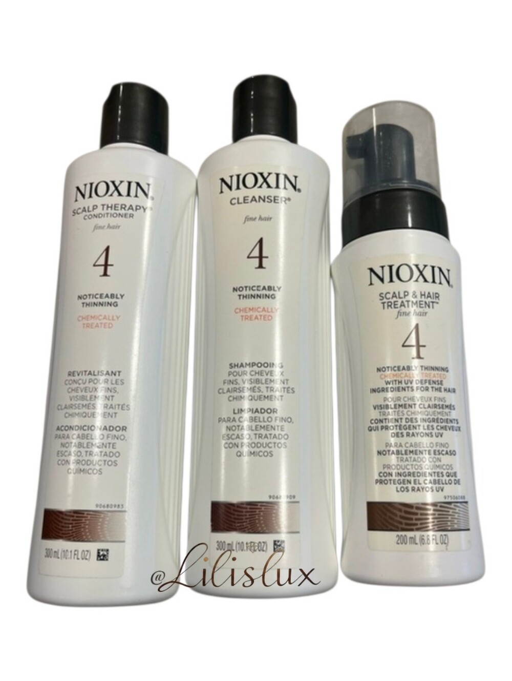 Nioxin System 4 -With Shampoo Conditioner And Treatment 3pc Set *Open Bottles
